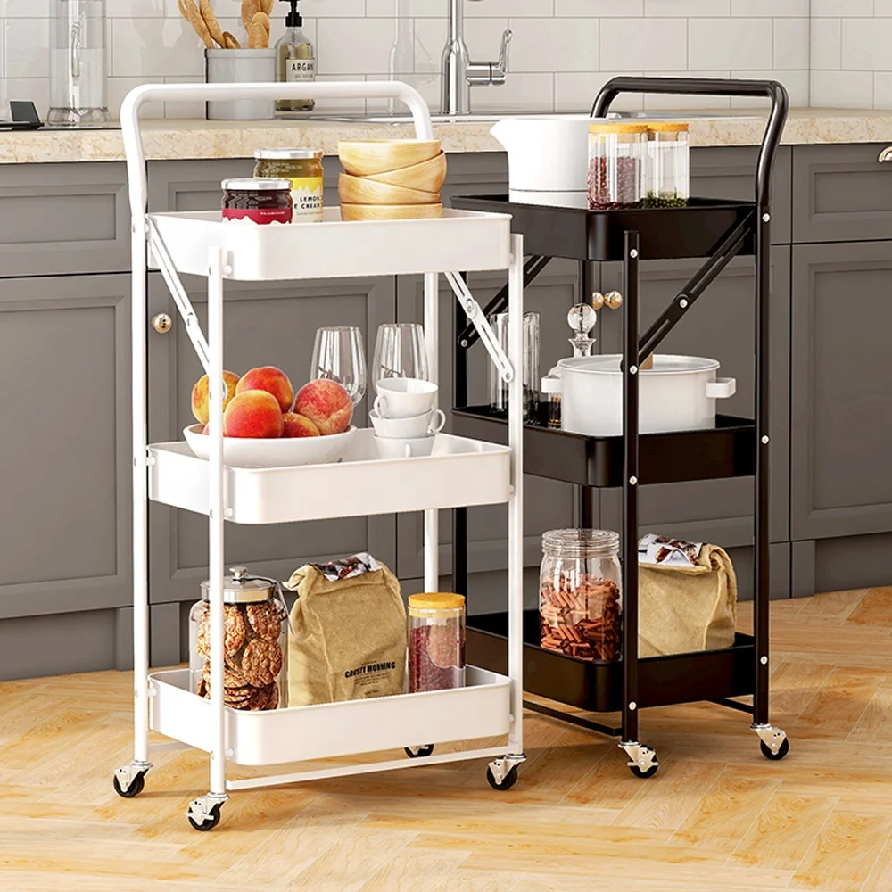 Caddy Cart Metal Nursery Storage Organizer 3-Tier Rolling for Diapers and Baby