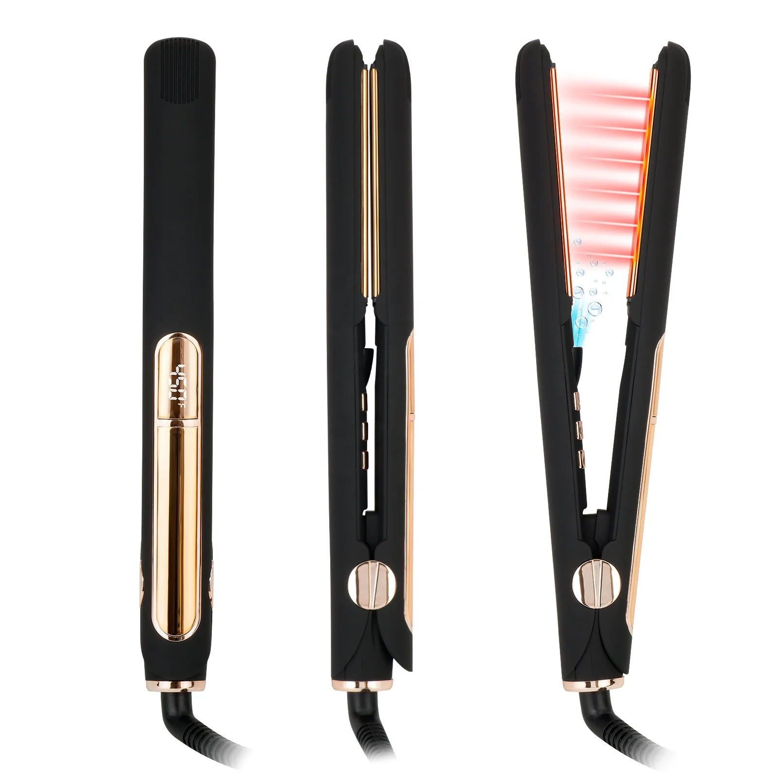 planchas de cabello titanium hair straightener 230C/ 450F far infrared Ionic flat iron