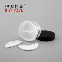 Leak-proof Dual-Chamber Pot 50ML+50ML Acrylic Jar for Day and Night Essence Moisturizer Facial Mask with Separate Lids