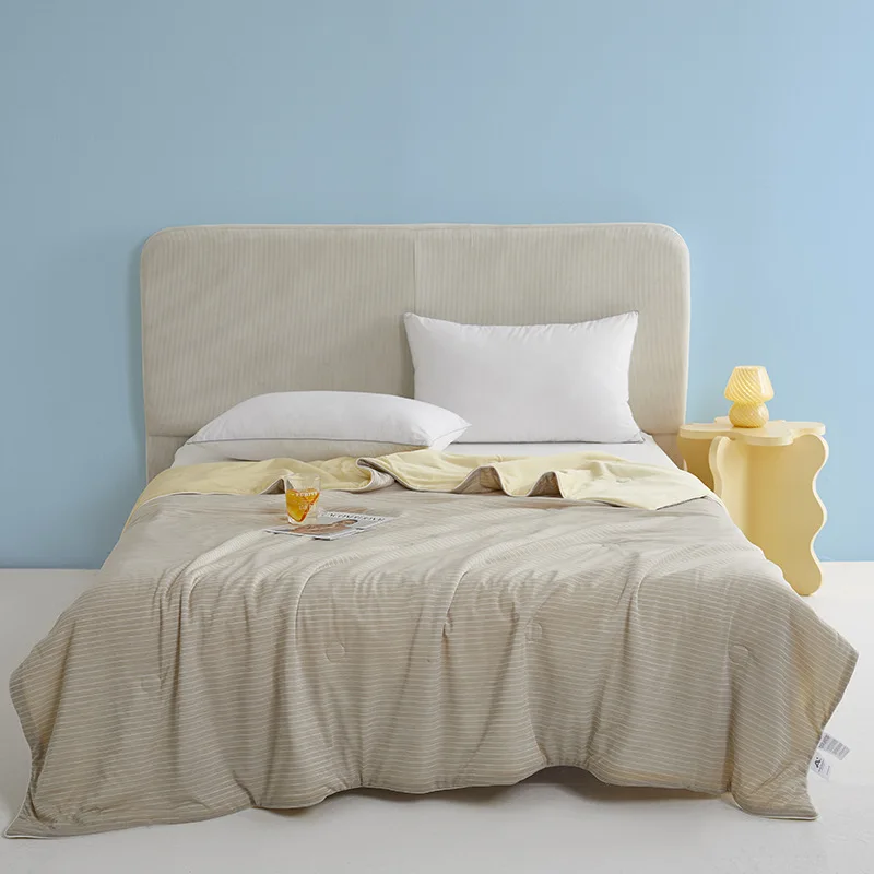 Japanese high Technology stripe woven comfortable cooling blanket cool summer quilt blanket air conditioning for bed bedroom