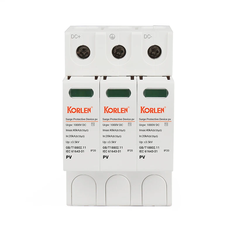 Korlen Manufacturer Overcurrent Protection for Household Commercial 3P DC PV Lightning Protector Surge Protective Device SPD