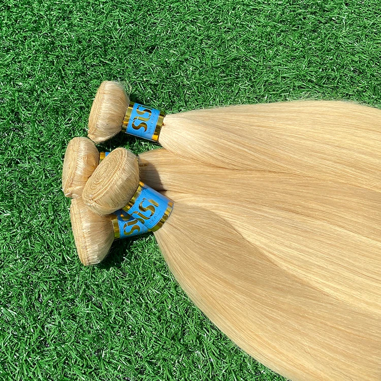 Double Weft Cuticle Aligned Russian Blonde 613 Virgin Hair,40 Inch Blonde Hair Bundle, Platinum Bundle Of Long Blonde Human Hair