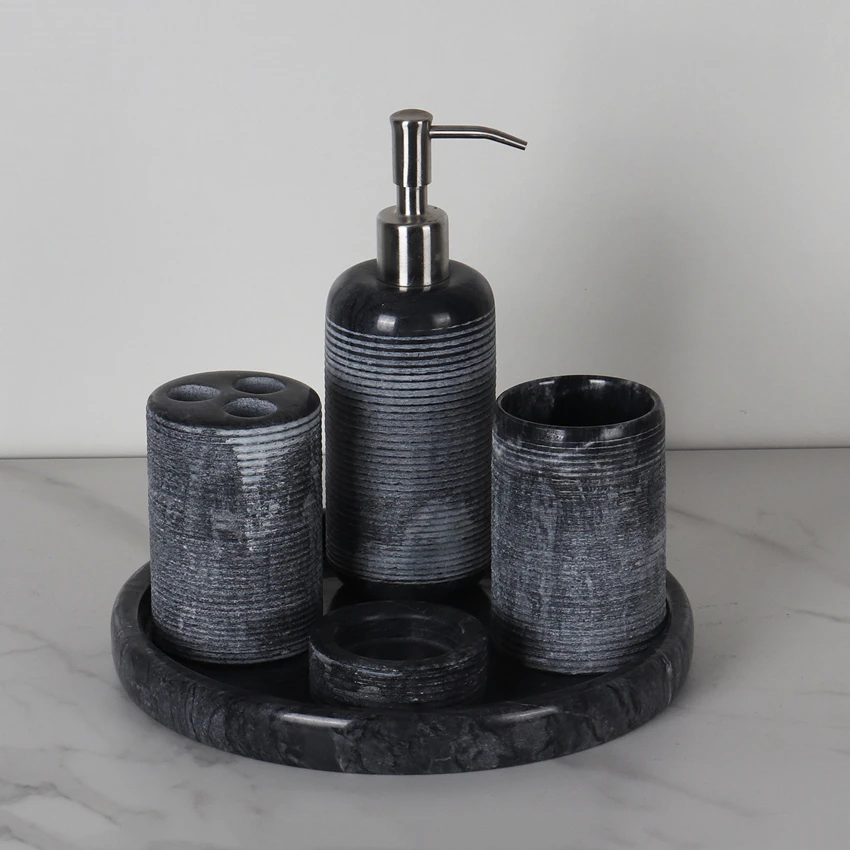 Можно настроить высококачественный мраморный набор для ванной комнаты стеллаж хранения домашние украшения вращающийся поднос