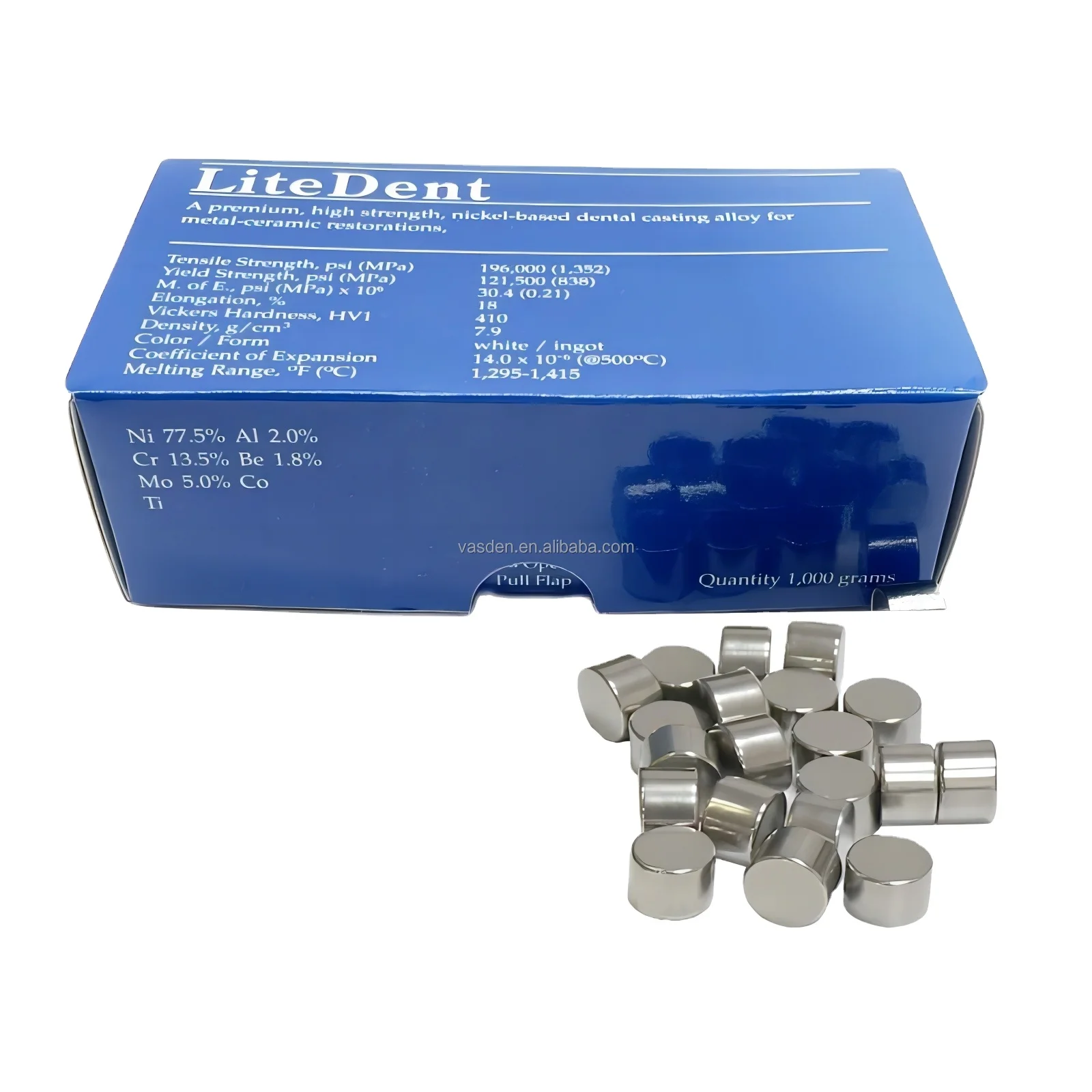 Dental Laboratory ceramic alloy NC Litedent Dental porcelain metal  nickel chrome alloy dental casting alloy