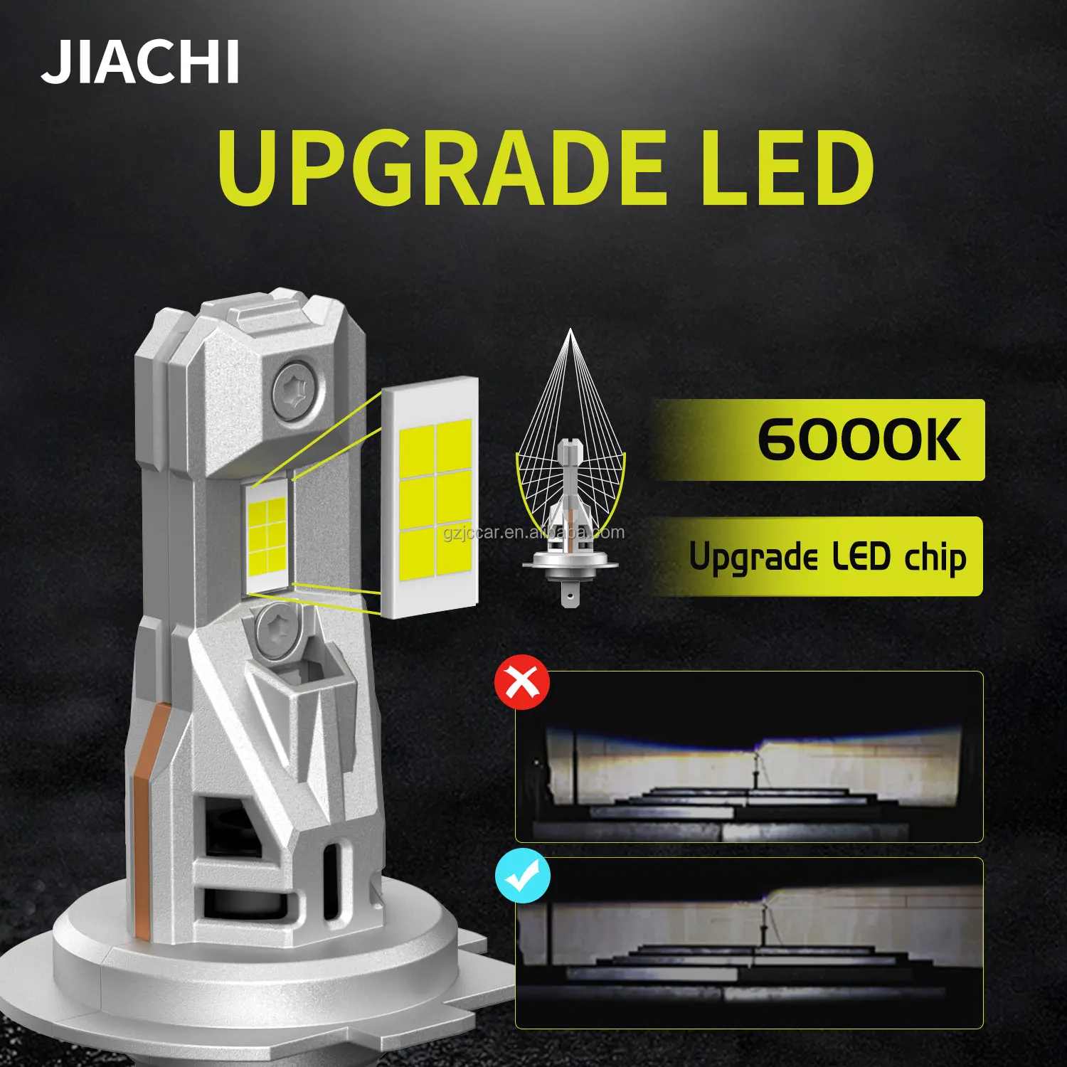 JIACHI H7 Auto Led Headlight H4 6000lumen 65w 12v Car Motorcycle H1 H11 CSP Led Headlight Bulb High Beam for Honda VW JEEP