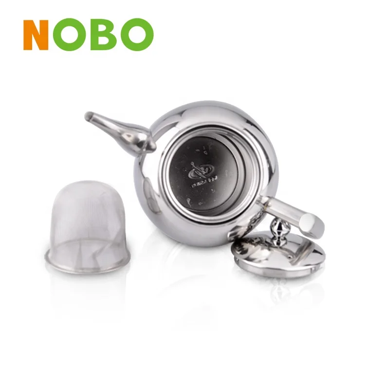 New kitchenware kettle double walled coffee drip tea pots stainless steel teapot with filter