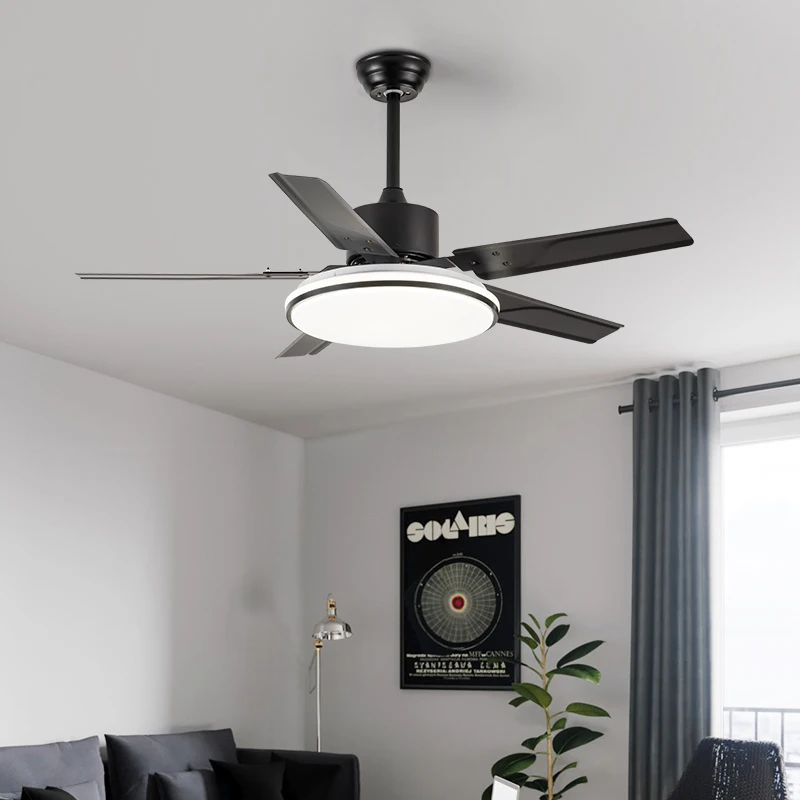 High quality Decorative Modern remote control 6 speed ceiling fans with led lights