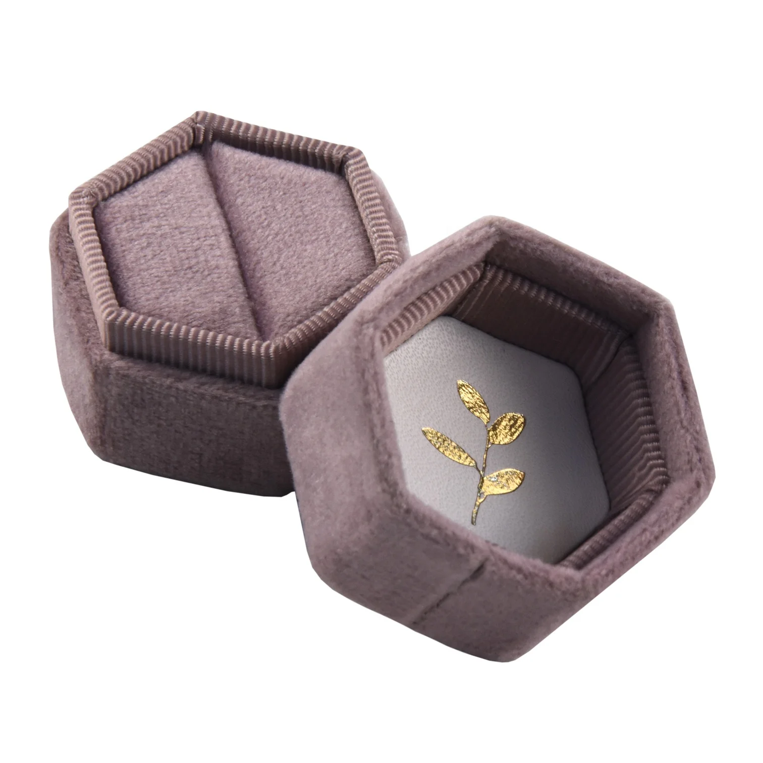 Custom square velvet material engagement ring box antique ring box with logo