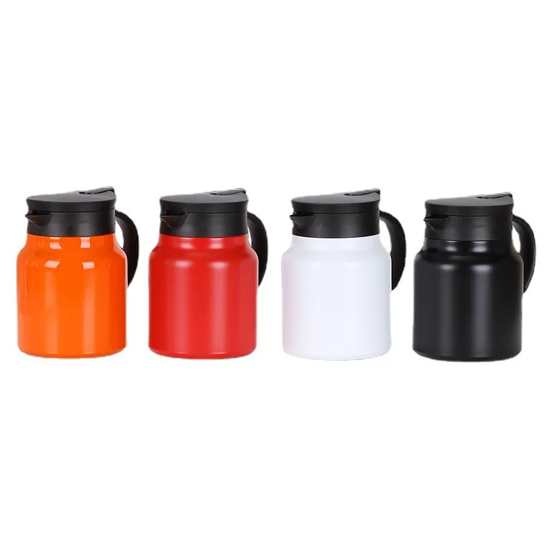 Themo Vacuum Flask Insulated Carafe Coffee Tea Pot Stainless Steel Water Bottle Double Wall Tea Pot CLASSIC HANDGRIP 12-24 Hours