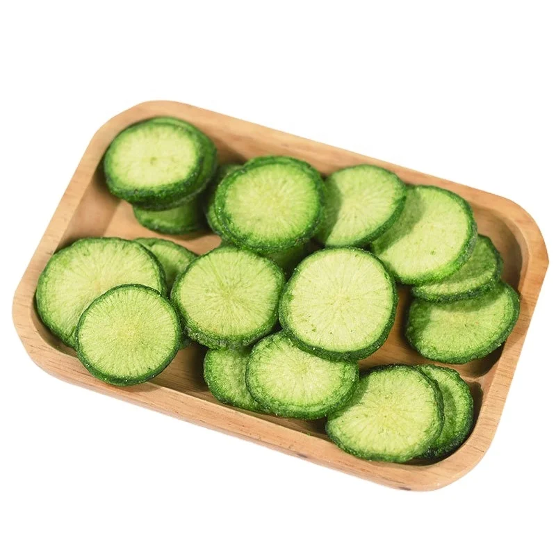 Halal Certificate Dried Vegetables Vacuum Fried Green Radish Chips For Wholesale Cheap And OEM Professional