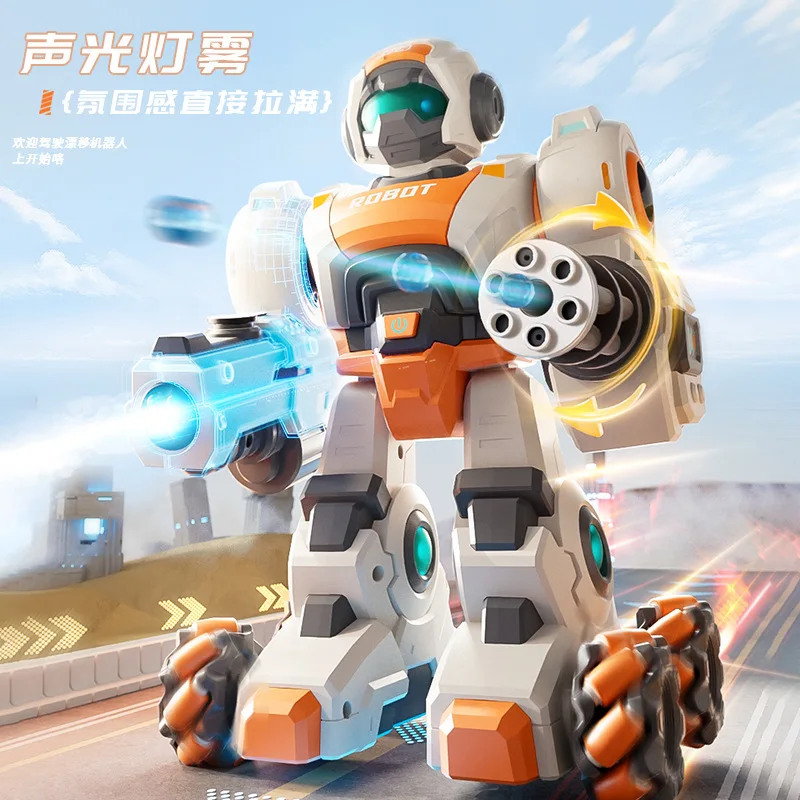 Wholesale Programmable RC Remote control Robot Walking And Talking Intelligent spray water Bomb toy robot for kid