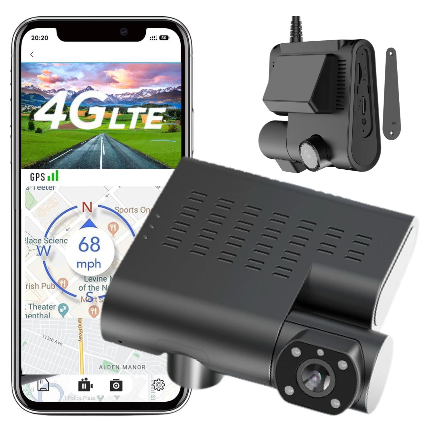 AZDOME C9Pro 4G LTE дисковый регистратор приложение домофон Удаленная прямая трансляция в реальном времени HD1080P sim-карта Передняя и задняя видеорегистратор