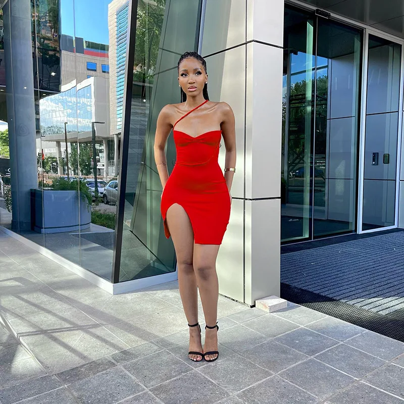 2022 New Style Summer Sleeveless with split  hot girls short sexy mini skirt