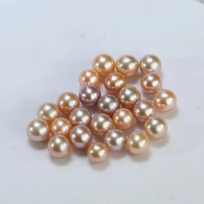 
7.5-8mm AAA grade best quality half drilled round loose freshwater pearl for jewelry 