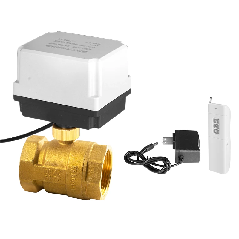 Factory stock brass electric ball valve normally closed long-distance wireless remote control water valve DN40 ball valve