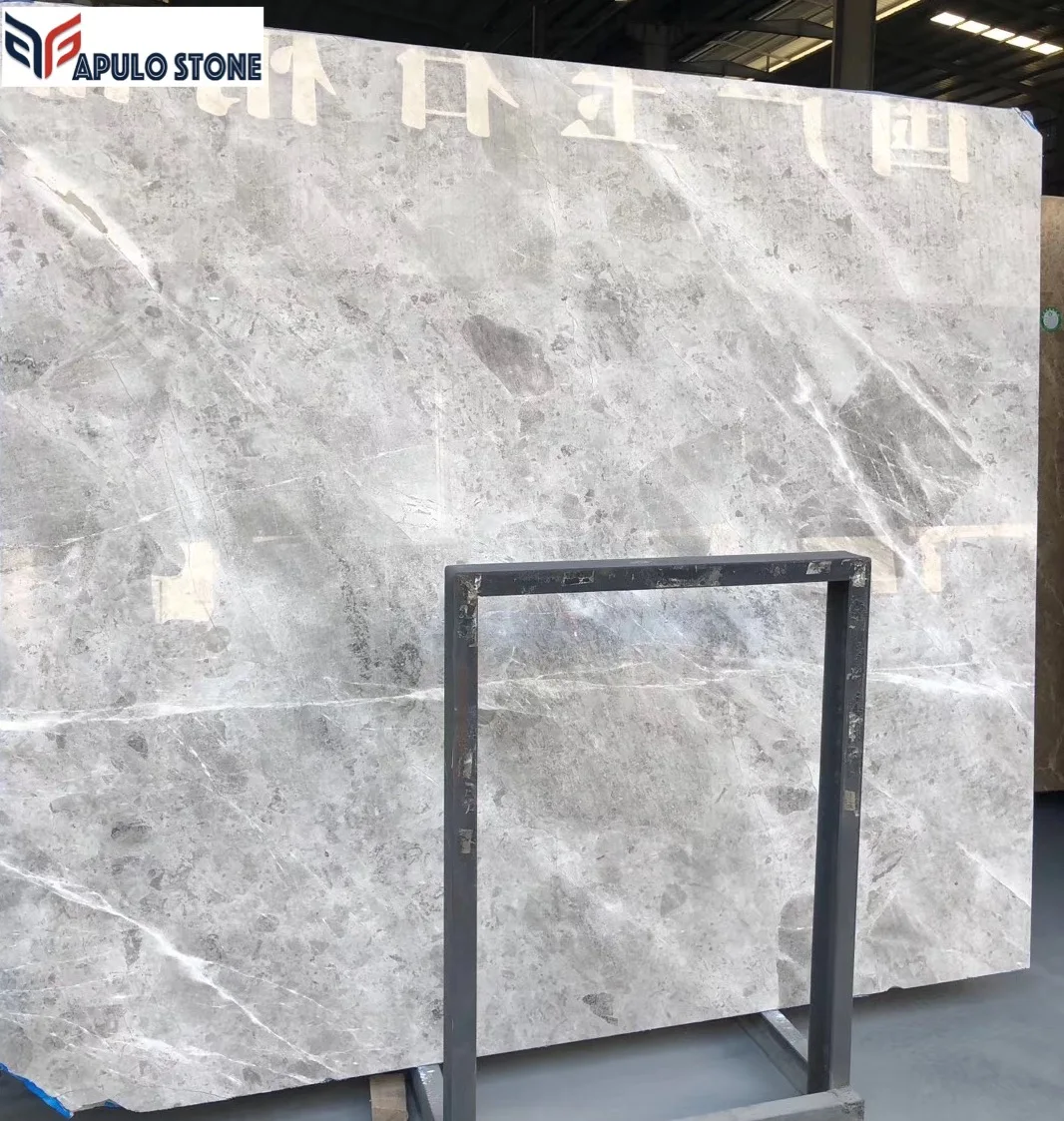 High Quality Turkish Tundra Grey  Natural Marble Slabs for Interior Design Light Marble
