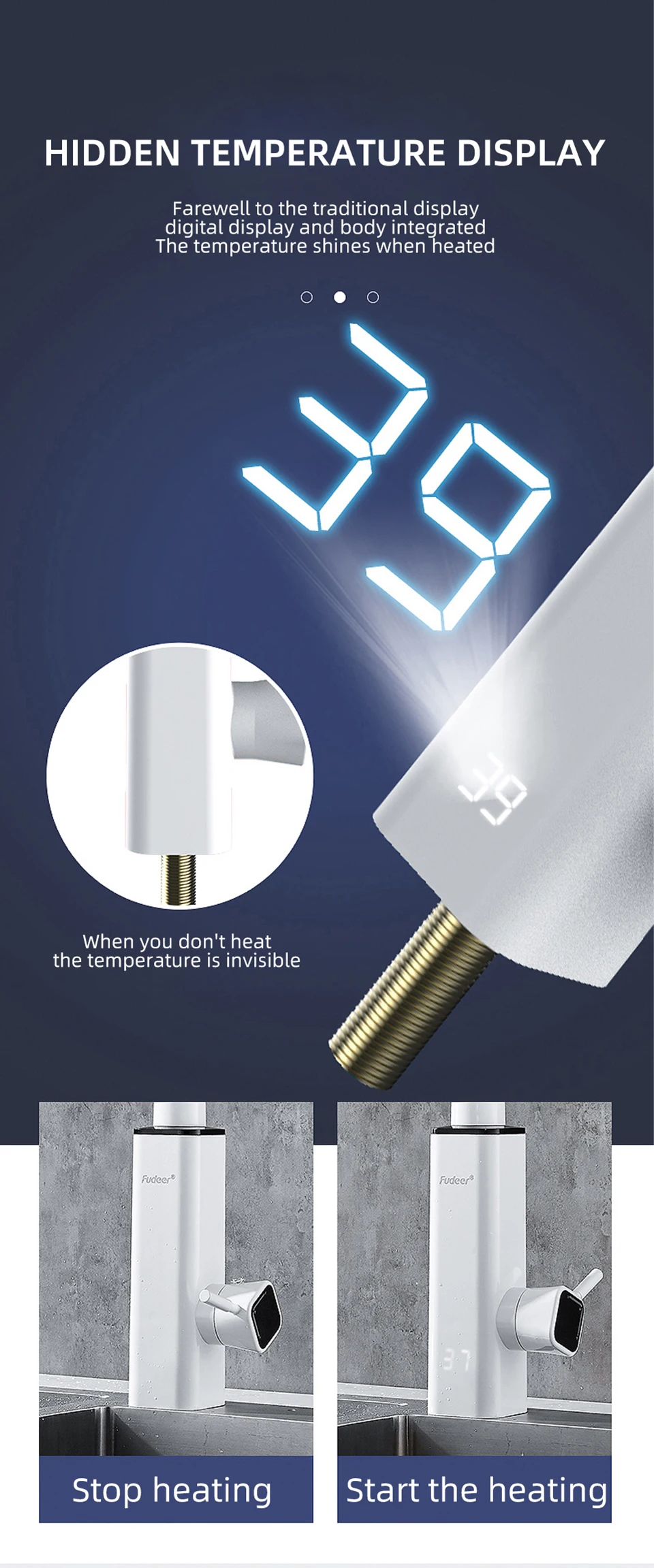 LED digital display kitchen  faucet instant hot water tap electric heating tap instant electric water heater faucet grifos