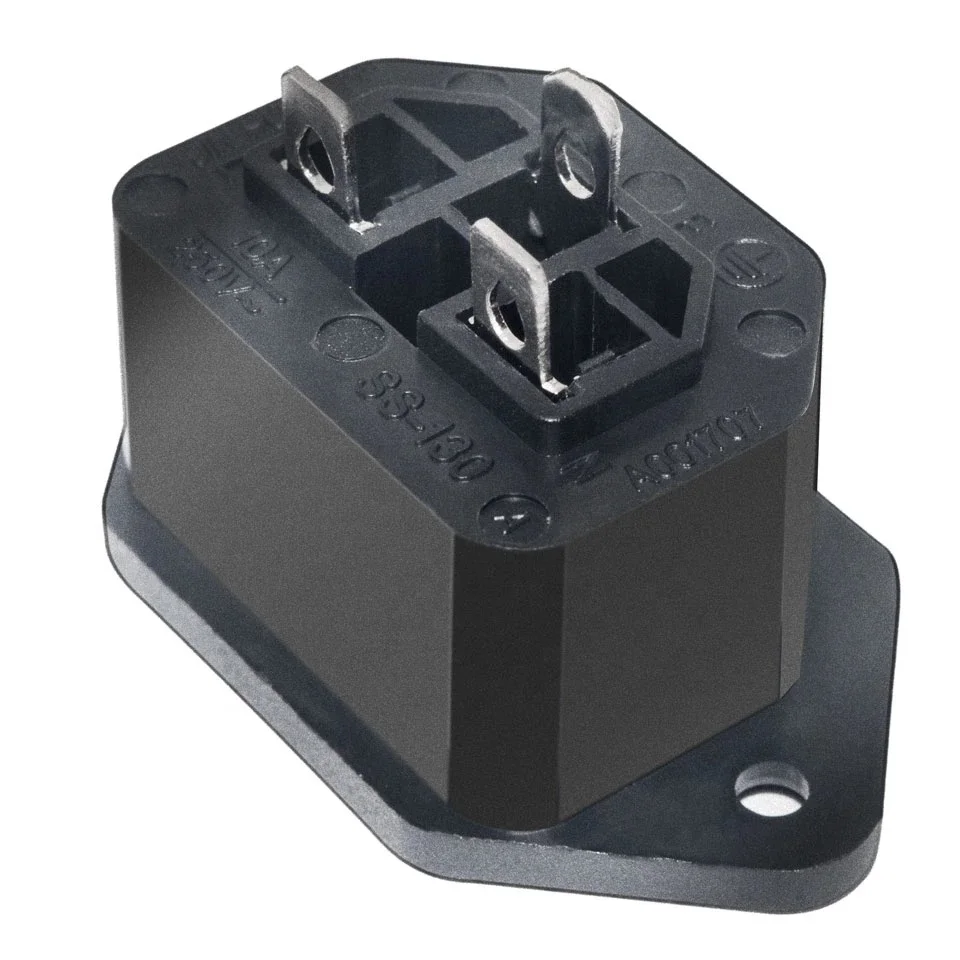 AC-06 3P IEC 320 C14 Male Plug Panel Power Inlet Sockets Connectors AC 250V 10A