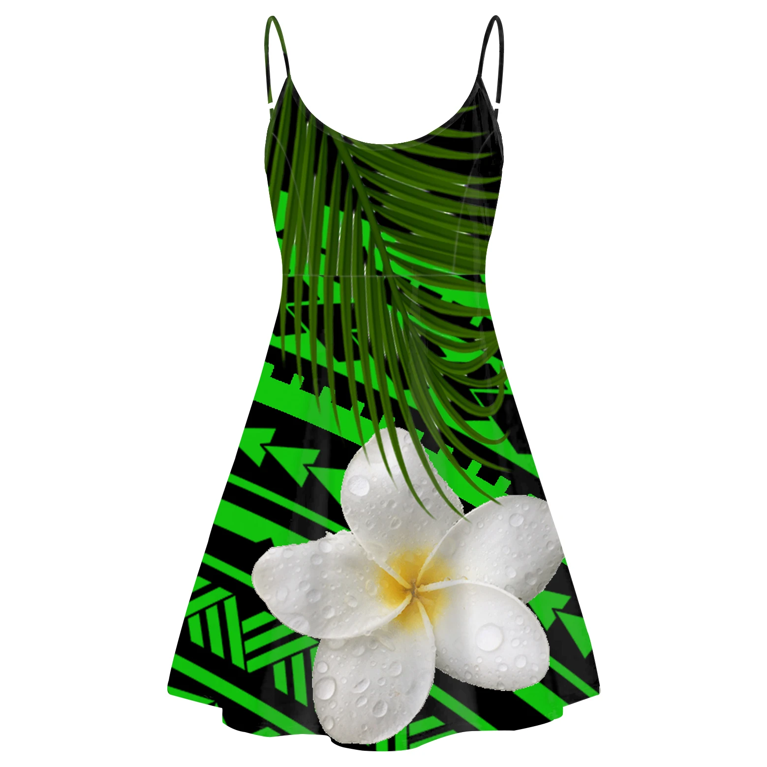 Casual Dresses Backless Bodycon Flare Dress 2020 for Ladies Sexy Trpical Palm Leaf and Samoan Polynesian Tribal Design Printing
