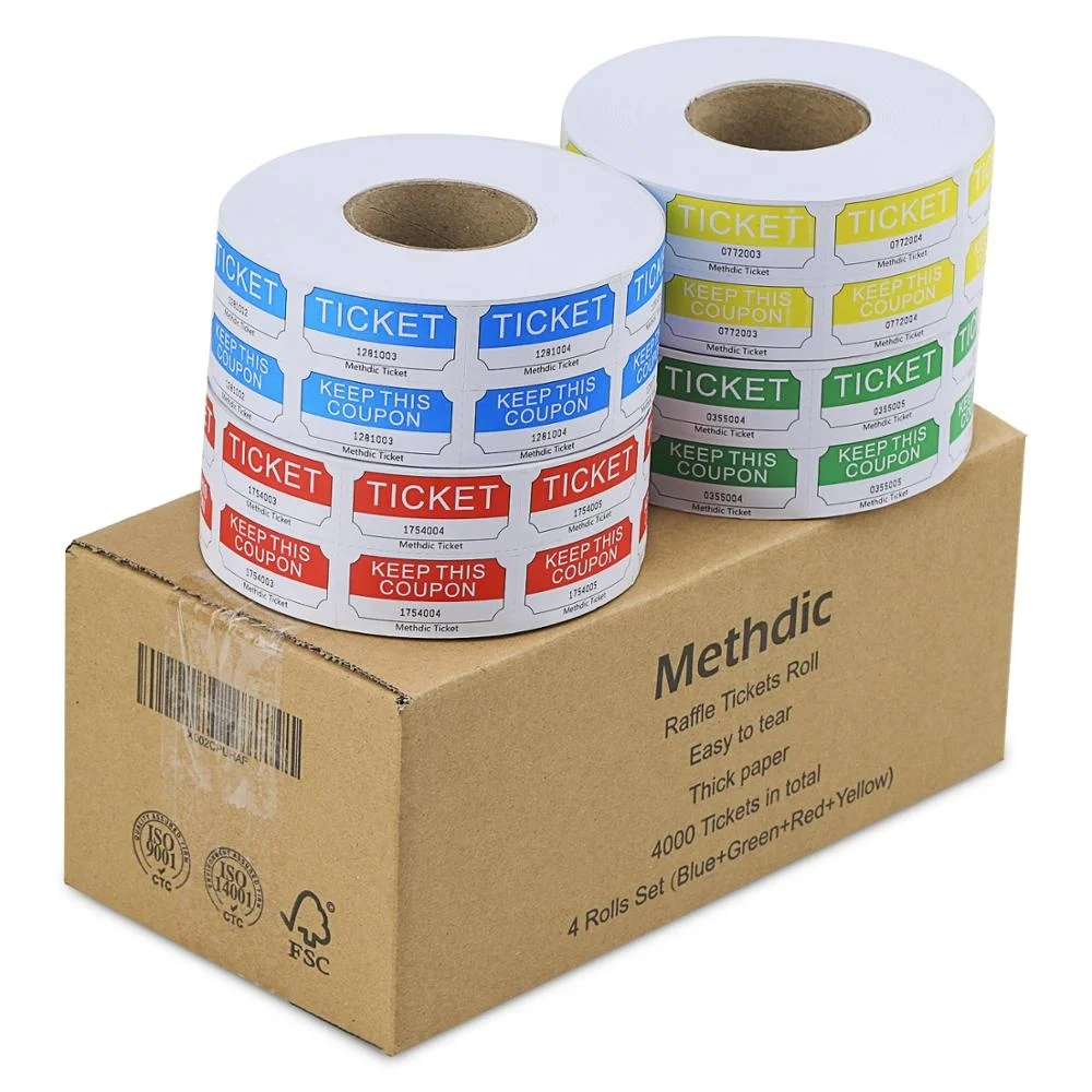 Methdic Ready-To-Ship Raffle Tickets Double Rolls 1000 Tickets per Roll