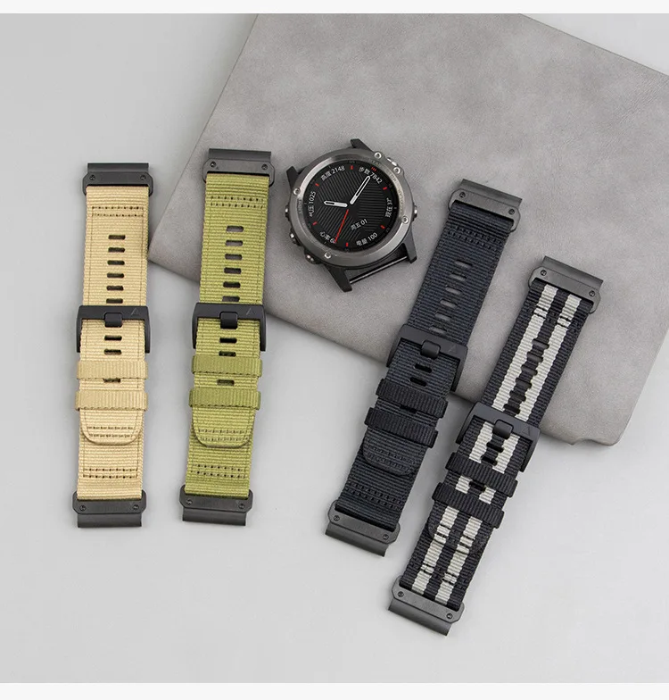 ShanHai 26 22mm Nylon QuickFit Watch Band Strap For Garmin Fenix 7 7X Pro 6 6X 5X 5Plus Epix Gen 2 Instinct 2X Replacement Belt