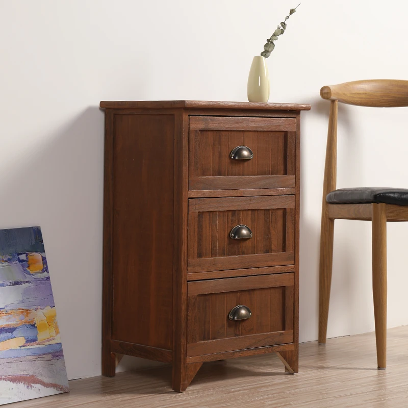 Bedside Cabinet Corner Table with Drawer and Door Storage Cupboard for Bedroom/Living Room/Hallway