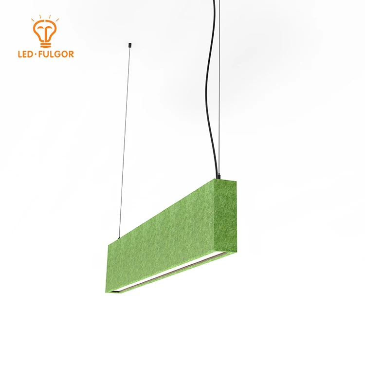 FULGOR PET 9mm Thickness Decoration office shop school pendant Acoustic Panel and led lighting