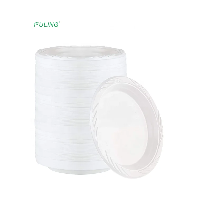 custom round plastic plates disposable party dinner food 6 7 9 10.25 inch pp / ps  parties dish