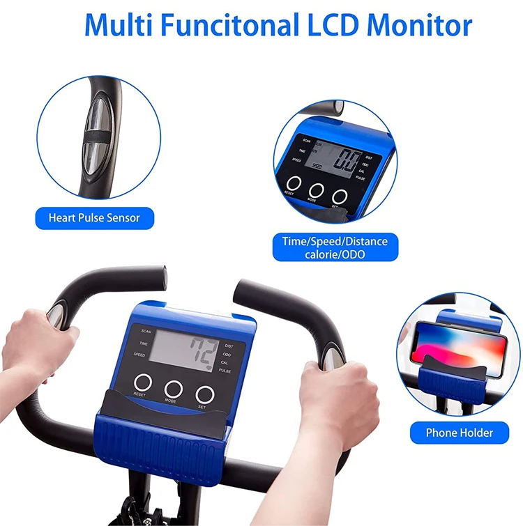 Zoshine Fitness Bike For Home Exercise Bike and Upright Indoor Cycling Bike Position Foldable Stationary  Machine