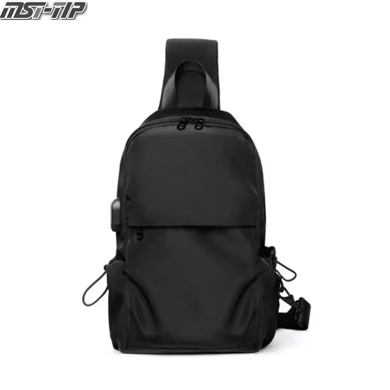 Factory wholesale Hot Sale Men Chest Bag Cross body USB Charging Backpack with Nylon Messenger Bag Waist Bags for Leisure Sports