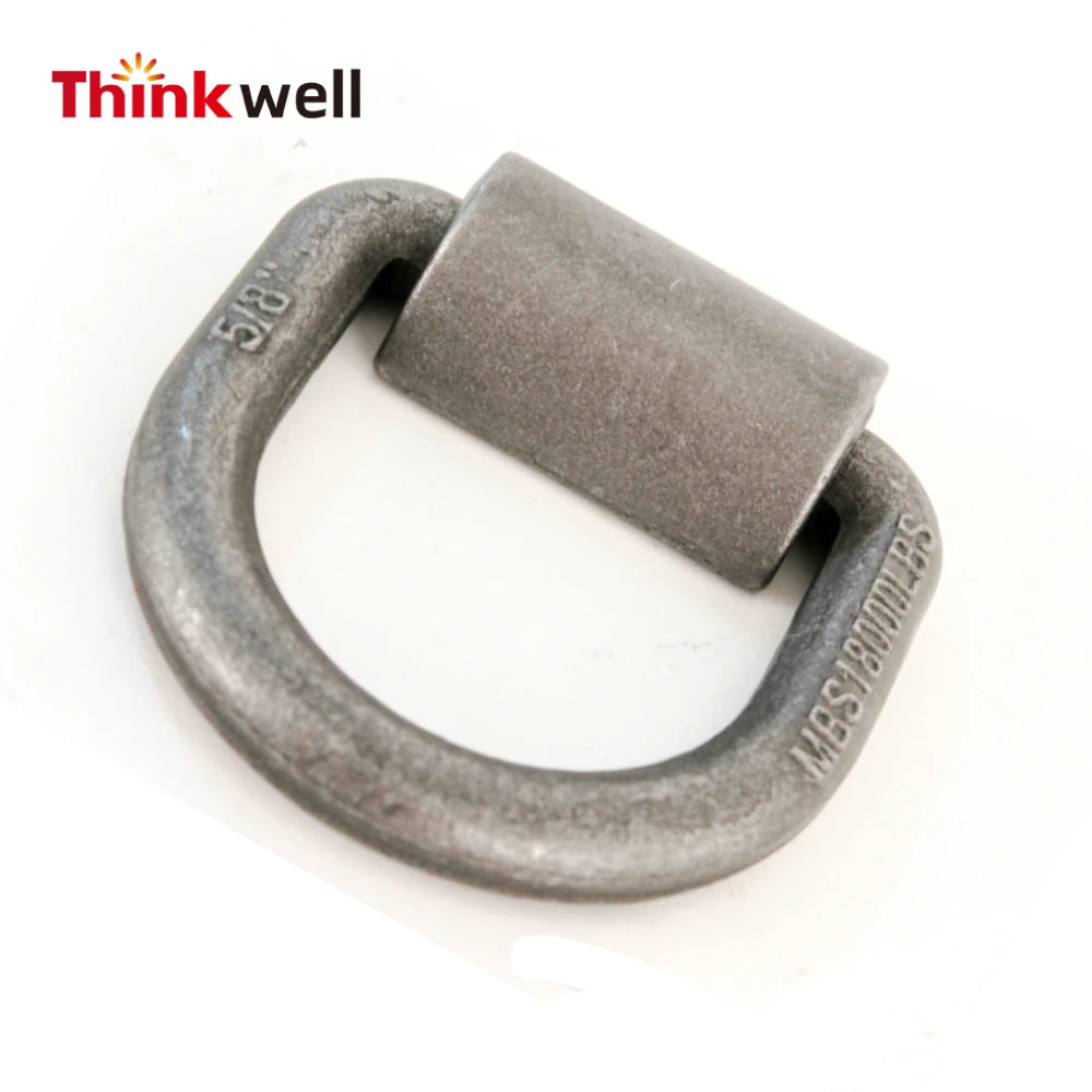 Thinkwell Hot Sale Forged Carbon Steel D Ring with Weldable Bracket Galvanized Finish