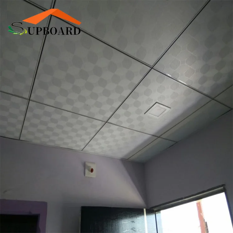 Factory Price Aluminum Foil Back Vinyl Face Pvc Laminated Gypsum Ceiling Tile
