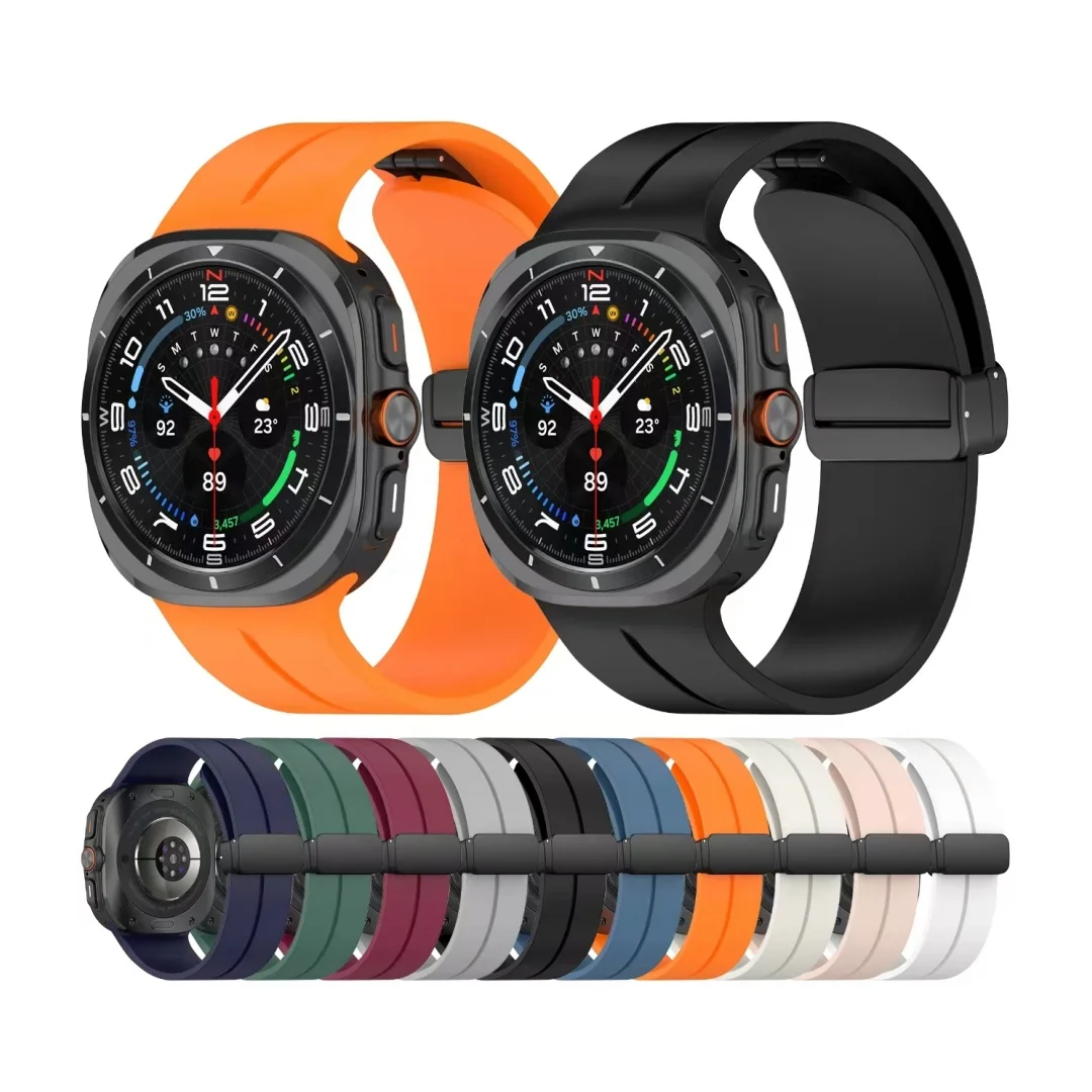 Силиконовый магнитный ремешок для часов Samsung Galaxy Watch7 спортивный подходит Ultra 47 мм аксессуары
