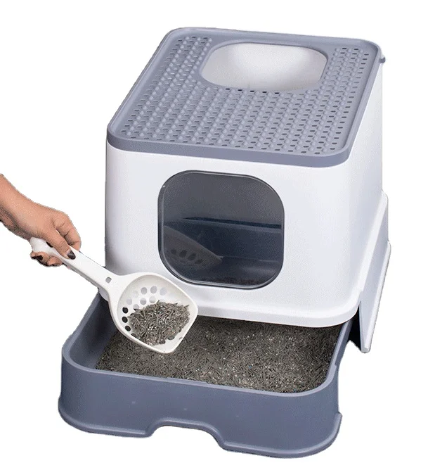 Роскошный Туалет для кошачьего туалета, дверь с ручкой для чистки кошачьего туалета