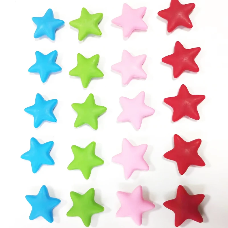 Customized Colorful Star Baby Dental Gel, DIY Comfort Hand String Silicone toys