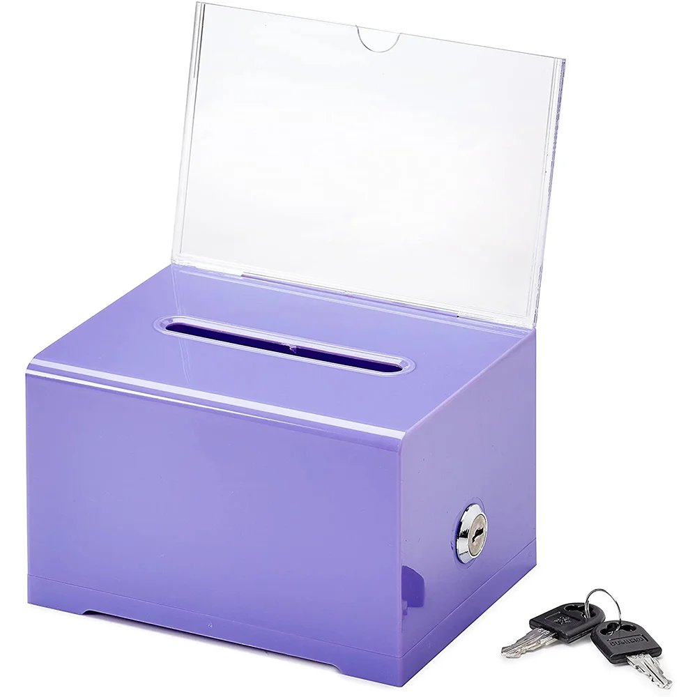 Acrylic Wedding Clear Crystal Money Box Gift Card Box with Lock For Wedding Reception Cards Sign