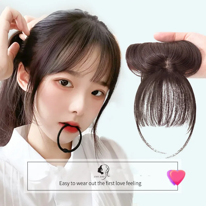 French Human Hair Air Bangs Toupee Simulation Natural Hand Switch Seamless Wig Piece Princess Cut Toupee Bangs hd Transparent