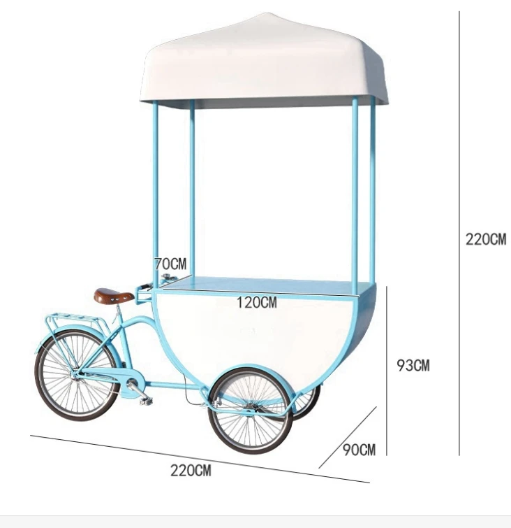 New Mobile Tricycle Food Truck Fast Custom Coffee Certified Food Vending Truck