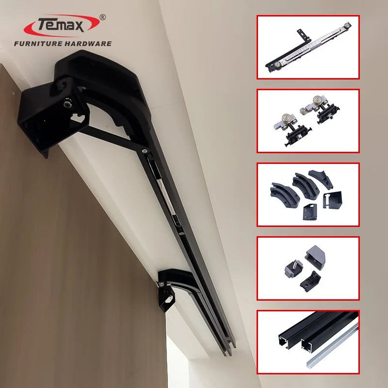 Temax BS02 Cabinet Concealed Wardrobe Sliding Door Hardware Sliding Door System for Interior Push Door