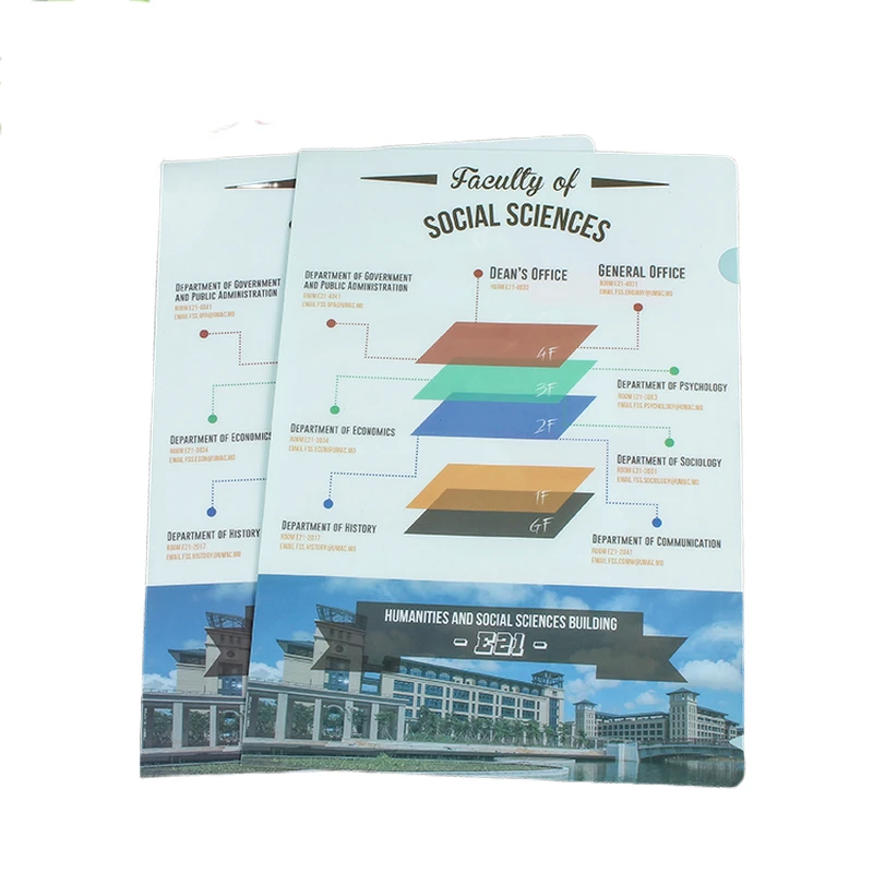 Hengyao Custom Logo Transparent L-Shape PP File Folder Book Report Professional Manufacturing from China for Document Usage