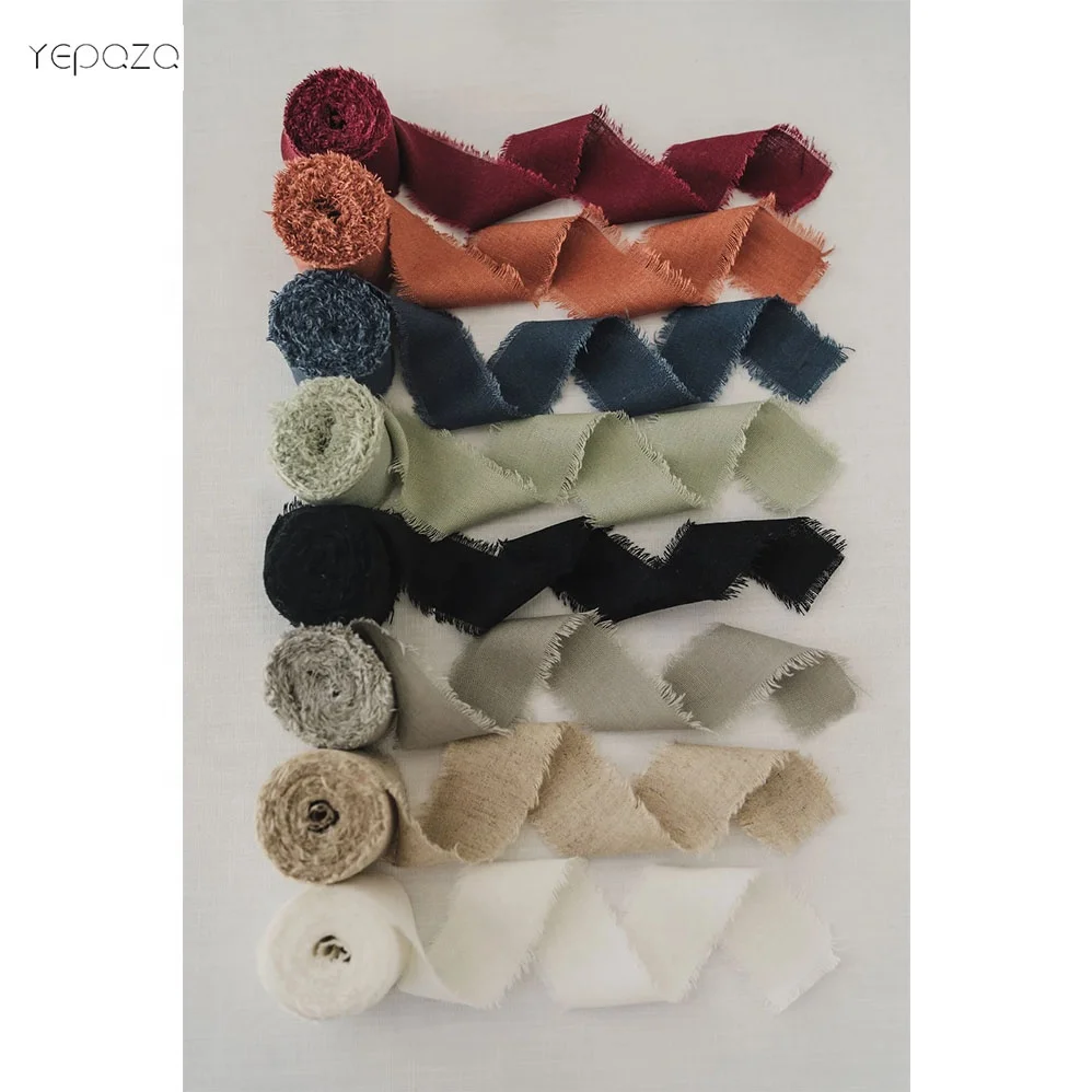 Лидер продаж, новая мода, ручная работа, льняные потертые края, Декор, Свадебный ленточный букет для продвижения