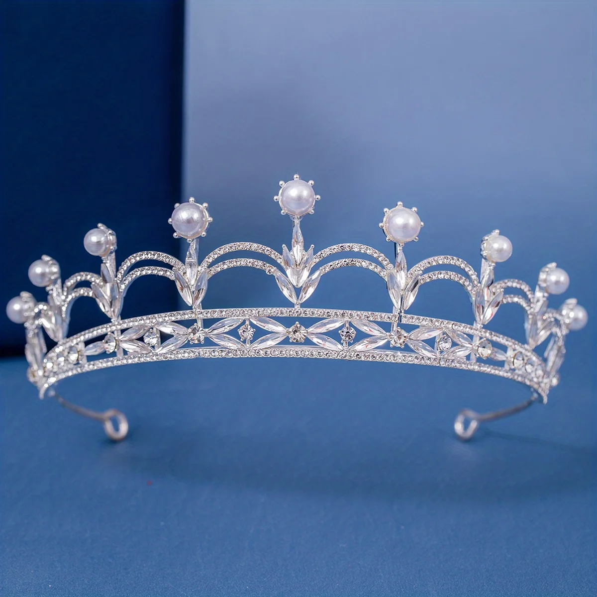 Elegant Crown Pearl Water Diamond Princess Crown Hair Accessories Wedding Bridal Headwear