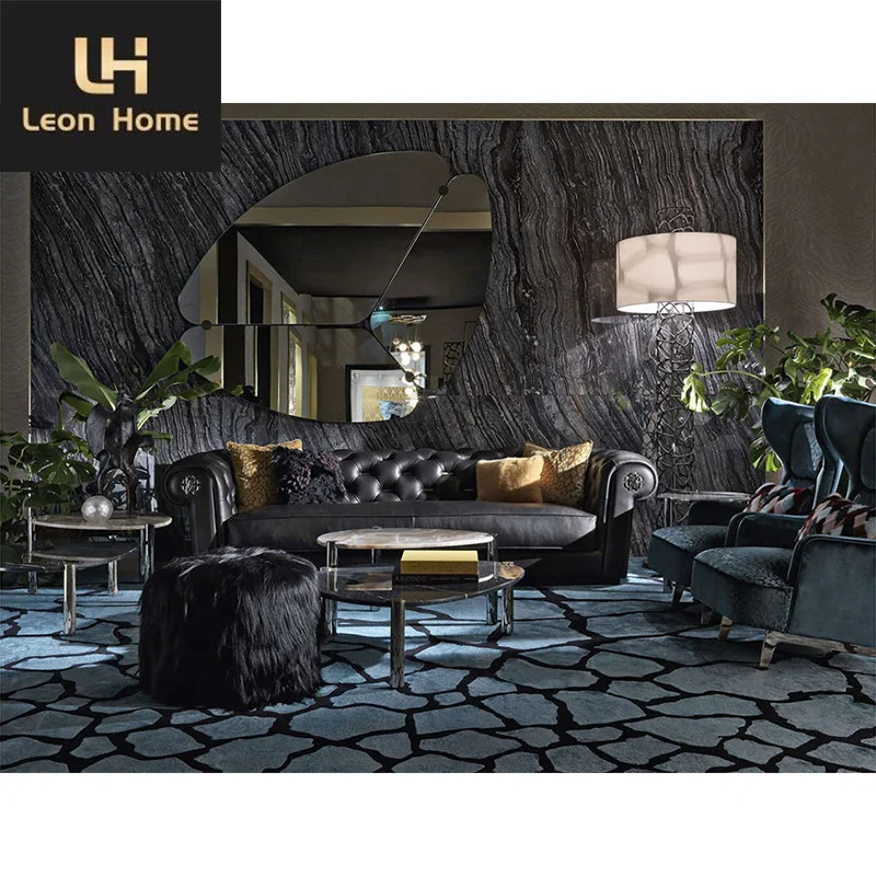 High Quality American Style Luxurious Sofa Contemporary Italian Luxury Lounge Leather Sofa