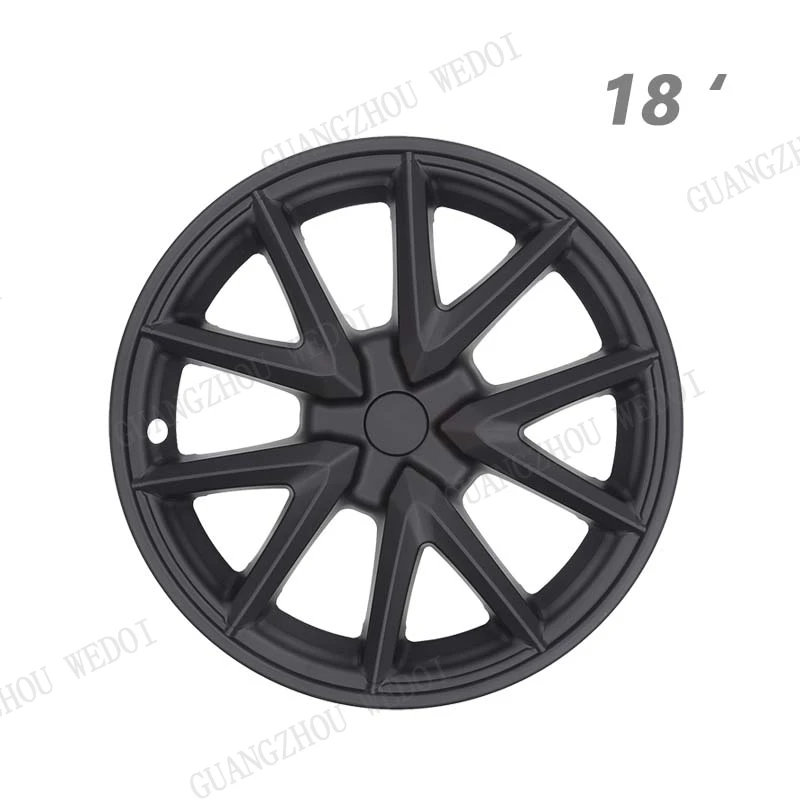 Matte Black 18 Inch New for Tesla Model 3 Wheel Cover Hubcaps Hub Caps Wheel Rim Protector Kit Exterior Accessories