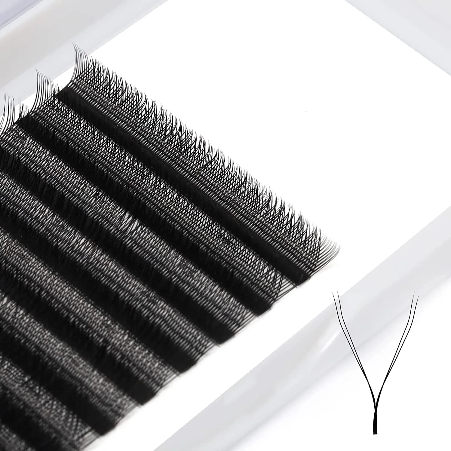YY Eyelashes Extension Lashes Black D Curl 0.05mm 15mm Lash Volume Extension Easy Fans Y Shaped Premade Soft Eyelashes Supply