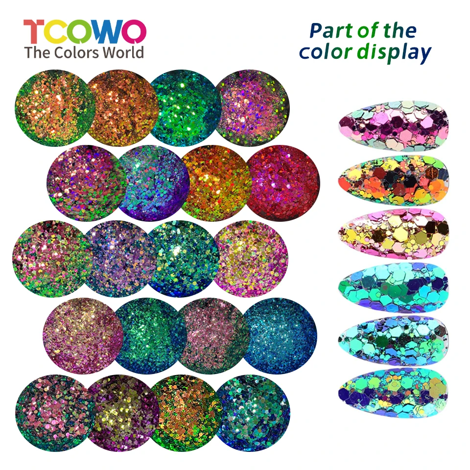 Magic Color Shifting Chunky Flake Chameleon Opal Flakes Shaker Cosmetic Grade Chameleon Glitter For Nail Makeup