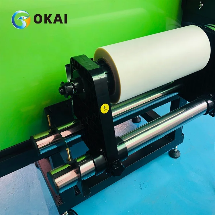 OKAI A3  printing machine PET film XP600 *2 inkjet printers direct to film roll by roll printer dryer and  dtf printer