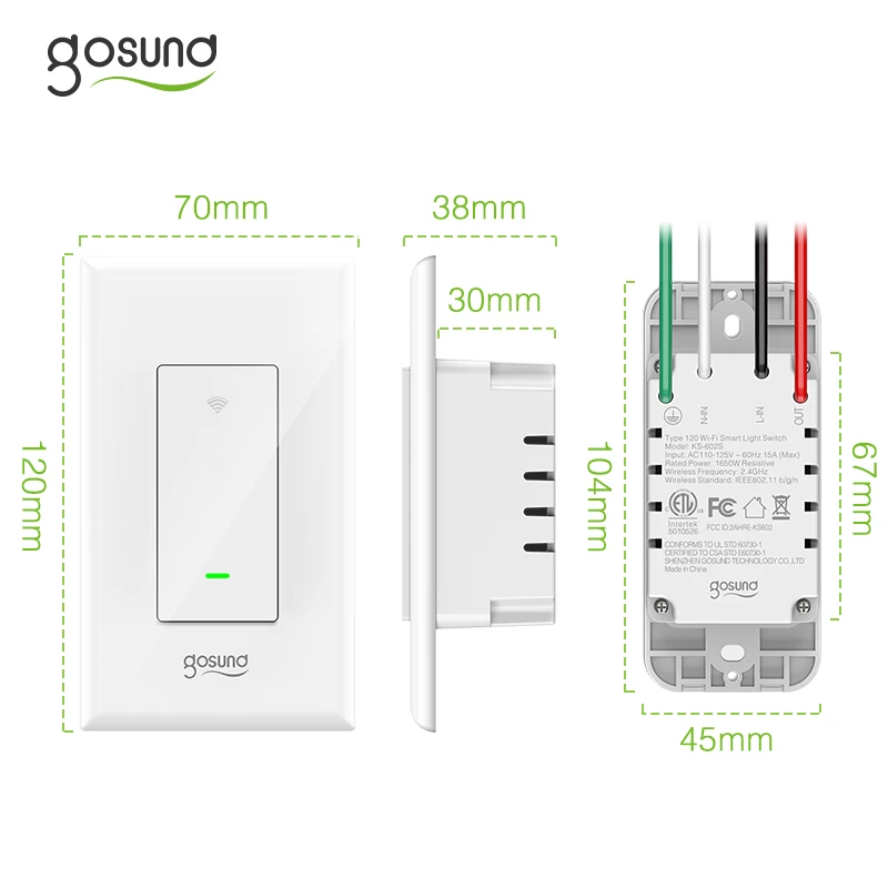 Tuya Smart Life App Remote Control wifi Electrical Switch smart switches Smart Light Switch work with alexa google home