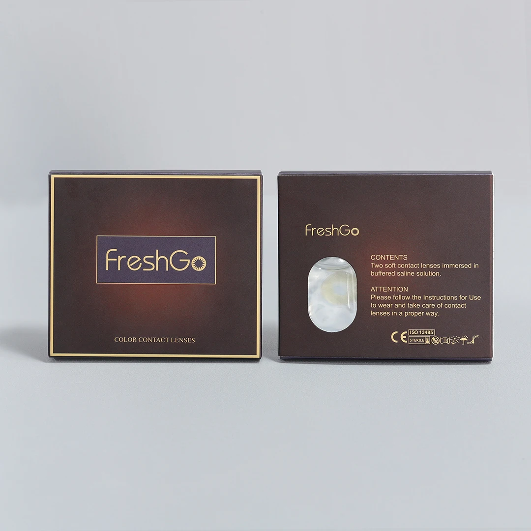 Free Freshgo Magister contact lenses packaging box lenses custom logo lens packaging gold foil custom packaging box lentilles