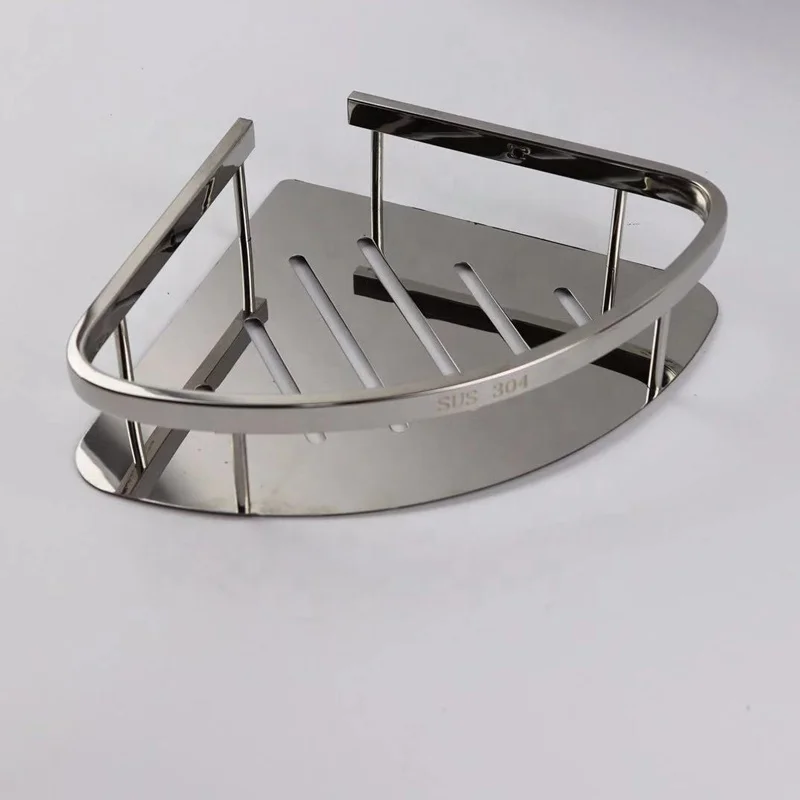 SUS304 stainless steel single-deck Bathroom Corner Shelves made in china